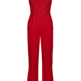 Madeline Embellished Red Jumpsuit