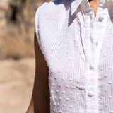 The Kōr Shirt Dress in White Dobby