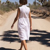 The Kōr Shirt Dress in White Dobby