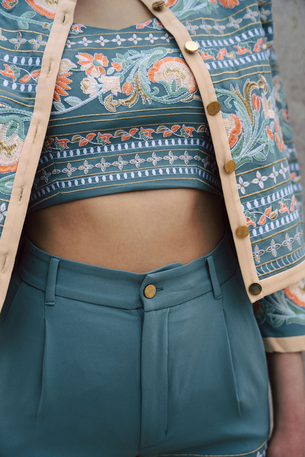 blue embroidered bralette