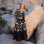 Freya embroidered midi skirt with floral embrodiery