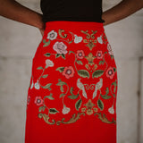 Madeline Embroidered A-Line Skirt