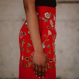 Madeline Embroidered A-Line Skirt