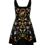 Madeline Embroidered Velvet Dress