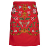 Madeline Embroidered A-Line Skirt