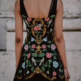 Madeline Embroidered Velvet Dress