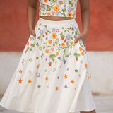 Eliza Embroidered Organic Cotton Skirt