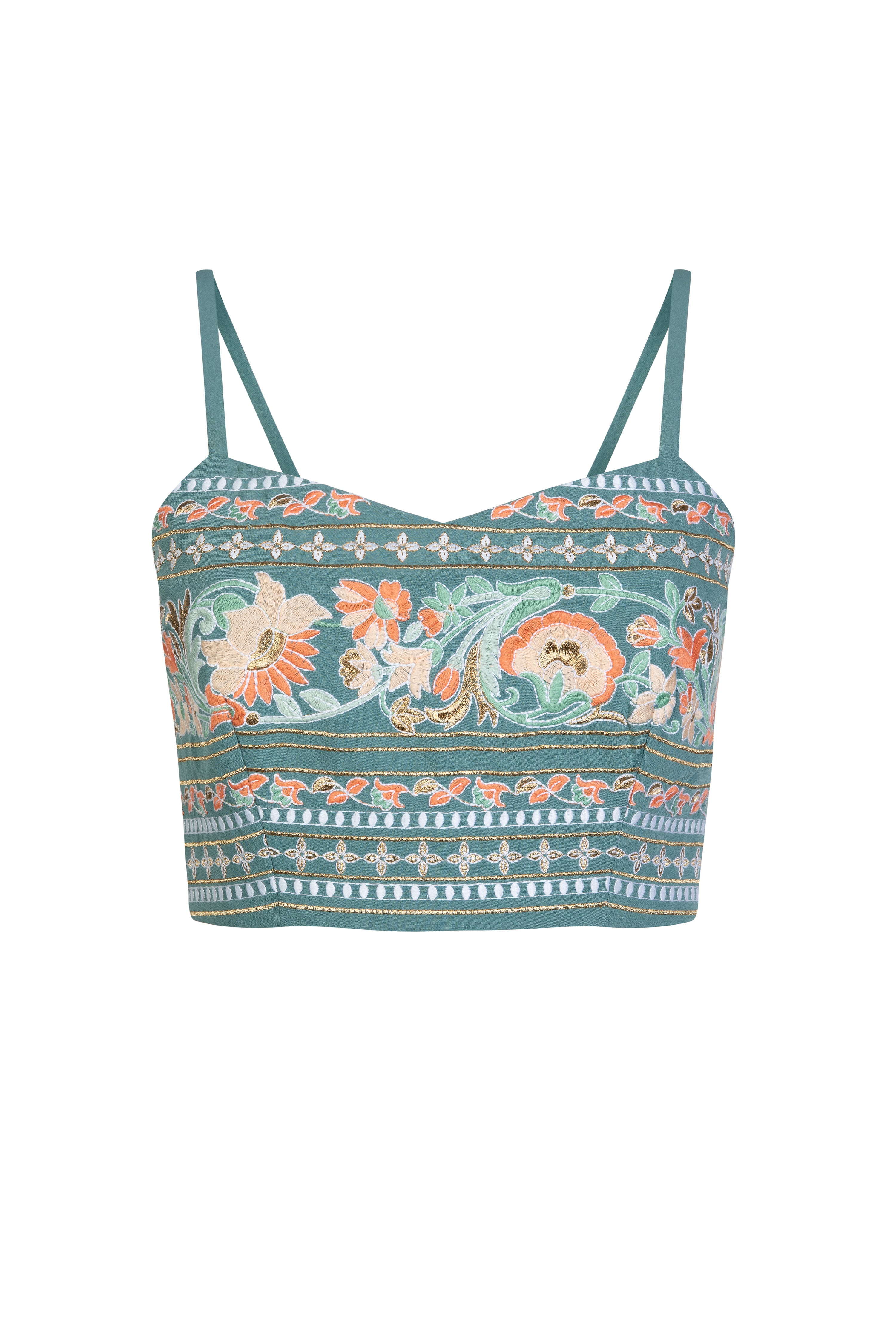 blue embroidered bralette