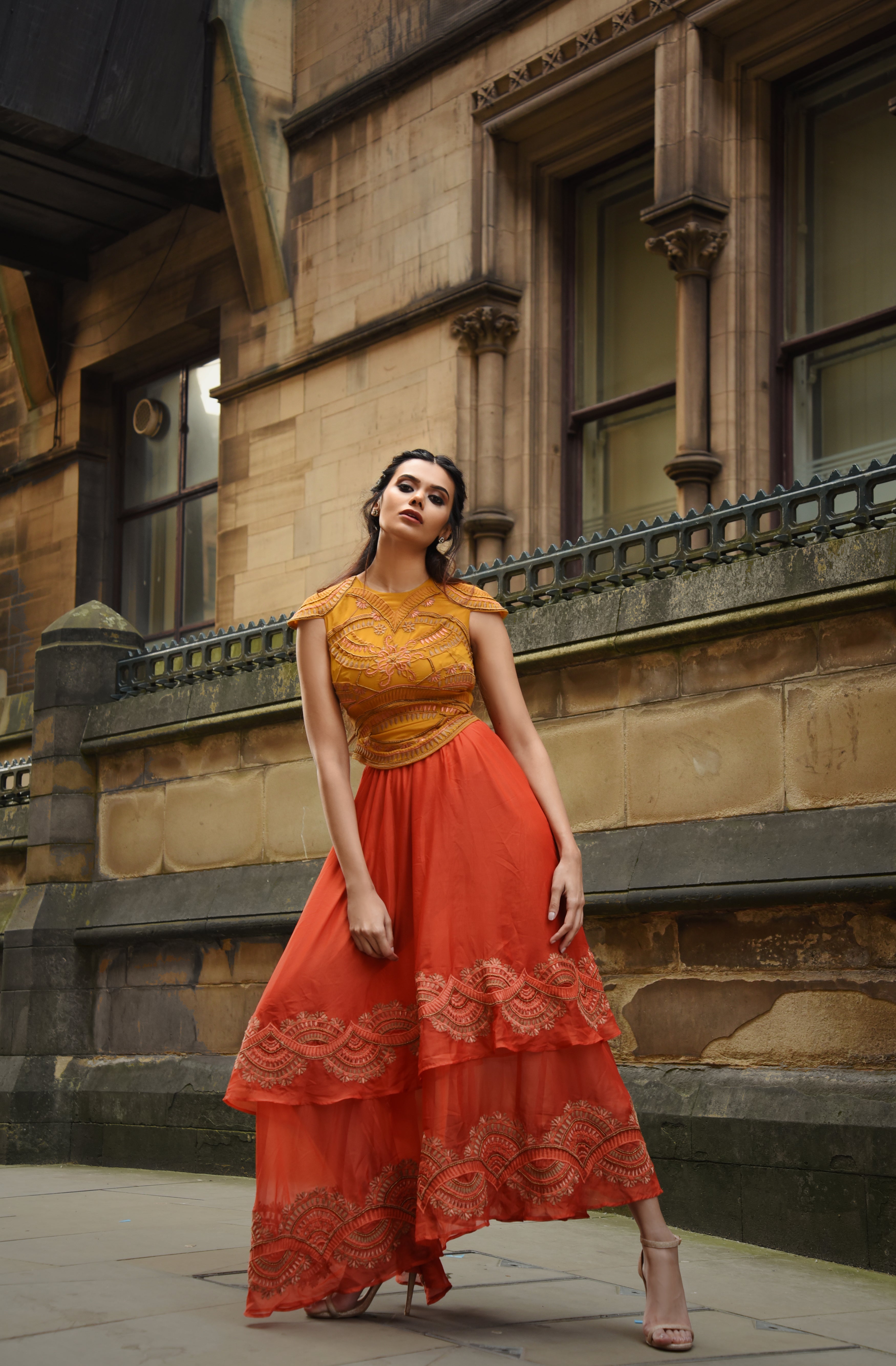 Long red skirts clearance and top indian style